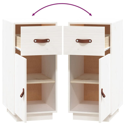 vidaXL Buffet blanc 34x40x75 cm Bois de pin massif