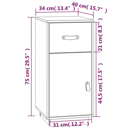 vidaXL Buffet blanc 34x40x75 cm Bois de pin massif