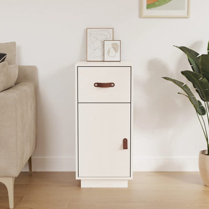 vidaXL Buffet blanc 34x40x75 cm Bois de pin massif