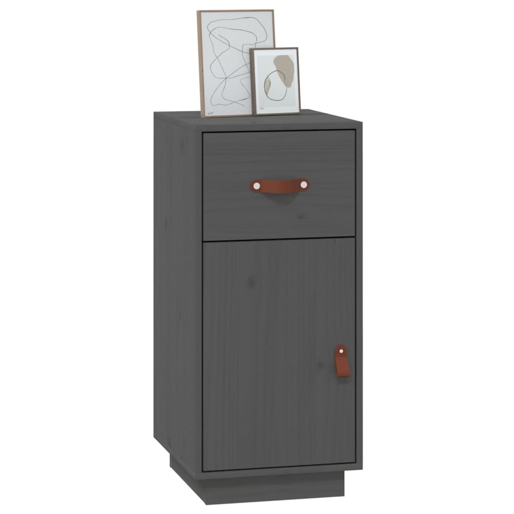 vidaXL Sideboard Grau 34x40x75 cm Massivholz Kiefer