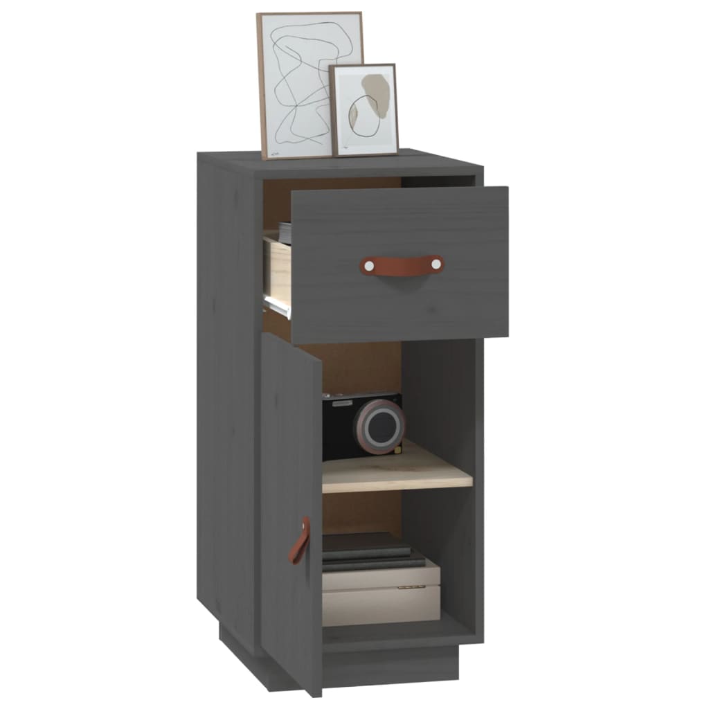 vidaXL Sideboard Grau 34x40x75 cm Massivholz Kiefer