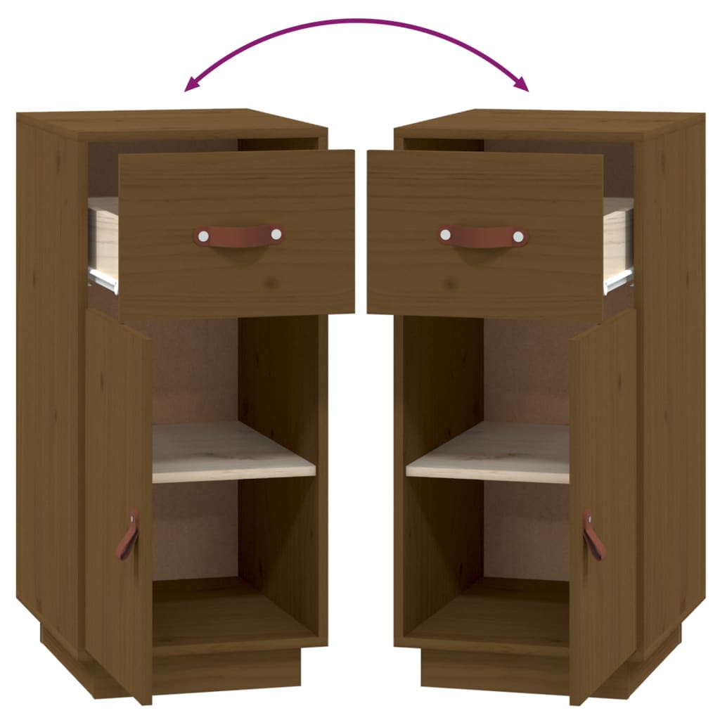 vidaXL Bahut Marron miel 34x40x75 cm Bois de pin massif