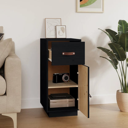 vidaXL Sideboard Schwarz 34x40x75 cm Massivholz Kiefer