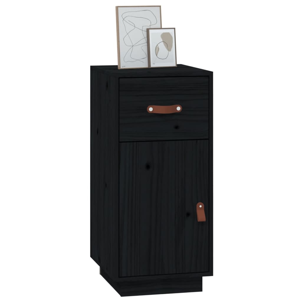 vidaXL Sideboard Schwarz 34x40x75 cm Massivholz Kiefer