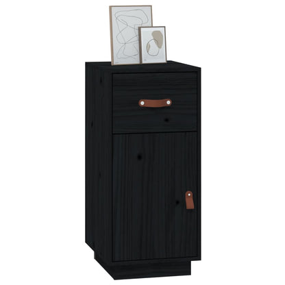 vidaXL Sideboard Schwarz 34x40x75 cm Massivholz Kiefer