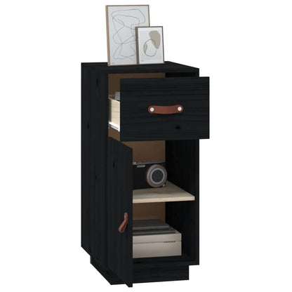 vidaXL Sideboard Schwarz 34x40x75 cm Massivholz Kiefer