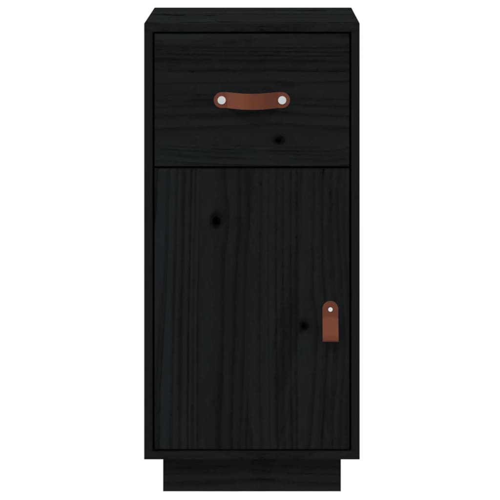 vidaXL Sideboard Schwarz 34x40x75 cm Massivholz Kiefer