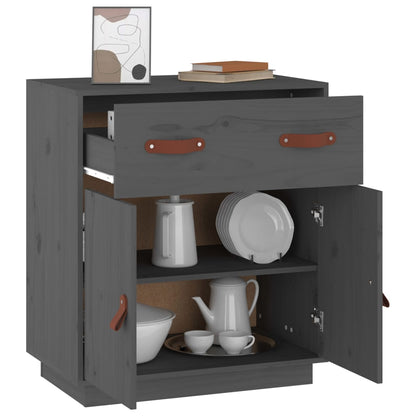 vidaXL Sideboard Grau 65,5x40x75 cm Massivholz Kiefer