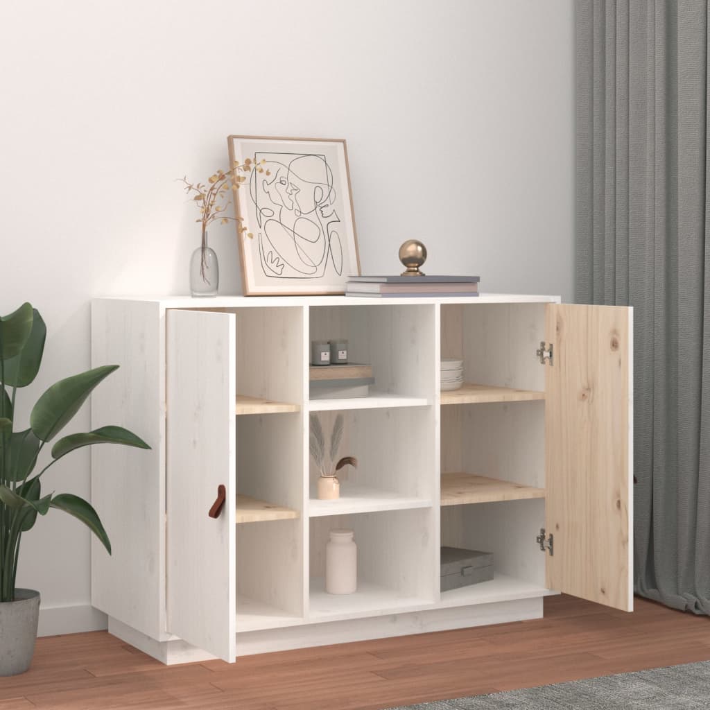 vidaXL Buffet blanc 100x40x75 cm Bois de pin massif