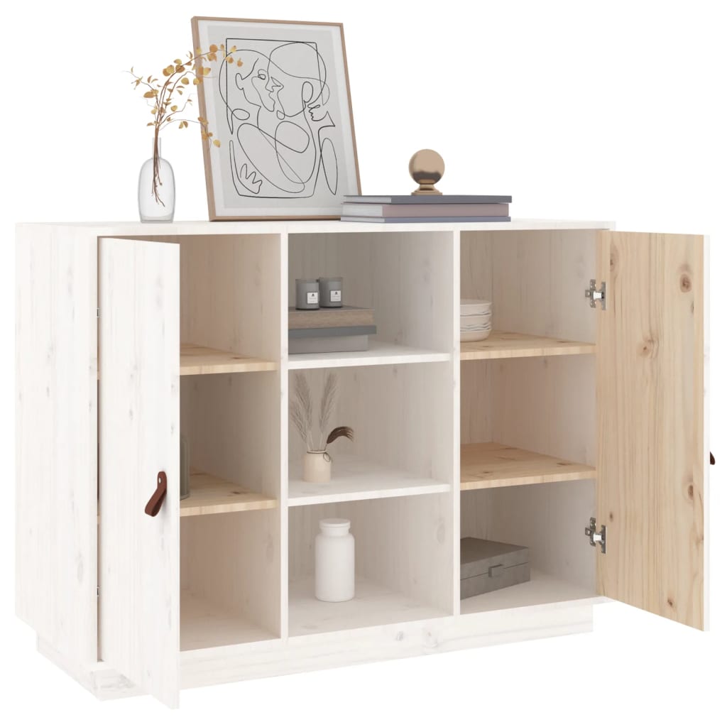 vidaXL Buffet blanc 100x40x75 cm Bois de pin massif
