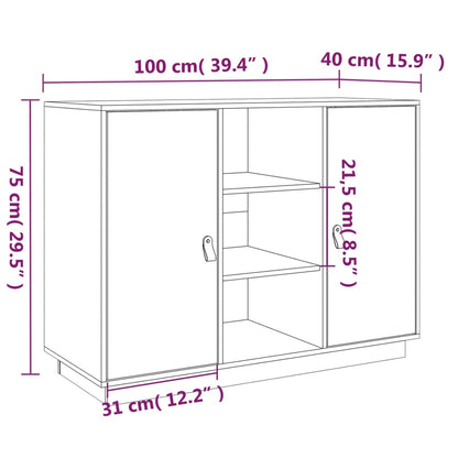vidaXL Buffet blanc 100x40x75 cm Bois de pin massif