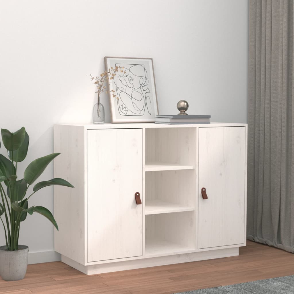 vidaXL Buffet blanc 100x40x75 cm Bois de pin massif