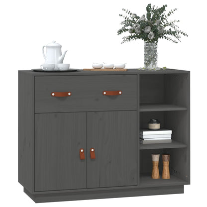 vidaXL Commode grise 98,5x40x75 cm Pin massif
