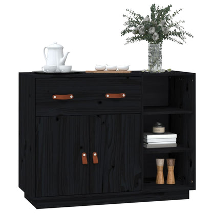 vidaXL Sideboard Schwarz 98,5x40x75 cm Massivholz Kiefer