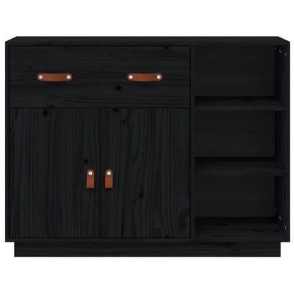 vidaXL Sideboard Schwarz 98,5x40x75 cm Massivholz Kiefer