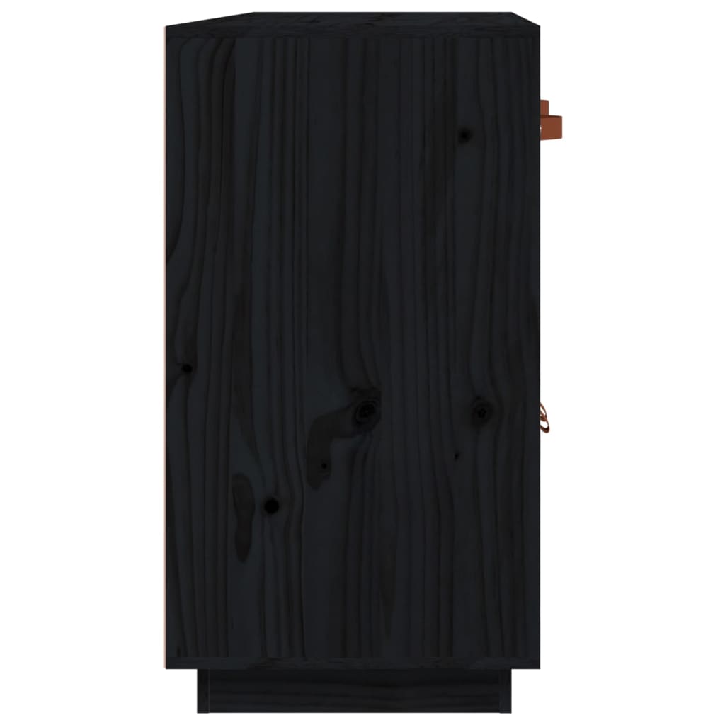 vidaXL Sideboard Schwarz 98,5x40x75 cm Massivholz Kiefer