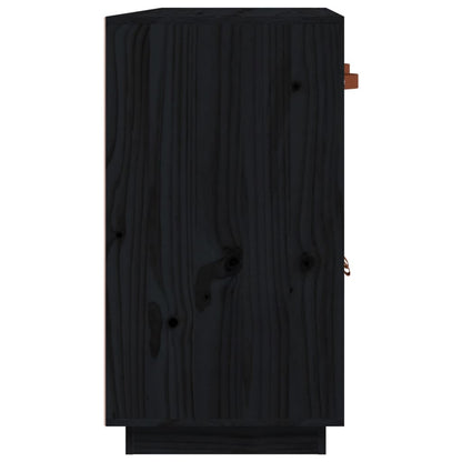 vidaXL Sideboard Schwarz 98,5x40x75 cm Massivholz Kiefer