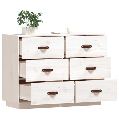 vidaXL Sideboard Weiß 100x40x75 cm Massivholz Kiefer