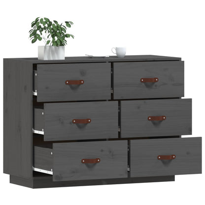 vidaXL Buffet bas gris 100x40x75 cm Bois de pin massif
