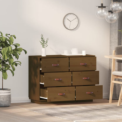 vidaXL Bahut marron miel 100x40x75 cm Bois de pin massif