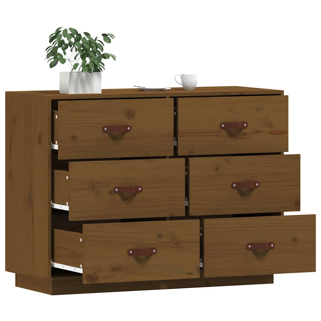 vidaXL Bahut marron miel 100x40x75 cm Bois de pin massif