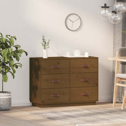 vidaXL Bahut marron miel 100x40x75 cm Bois de pin massif