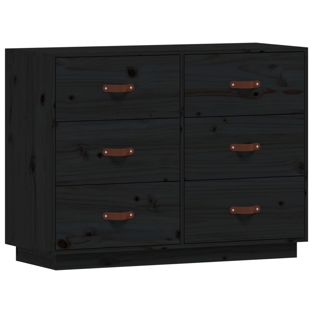 vidaXL Buffet noir 100x40x75 cm Bois de pin massif