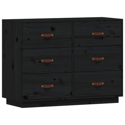 vidaXL Buffet noir 100x40x75 cm Bois de pin massif