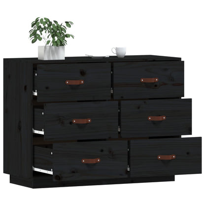 vidaXL Buffet noir 100x40x75 cm Bois de pin massif