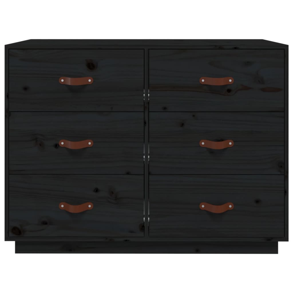 vidaXL Buffet noir 100x40x75 cm Bois de pin massif
