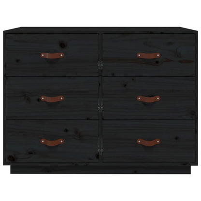 vidaXL Buffet noir 100x40x75 cm Bois de pin massif