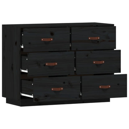 vidaXL Buffet noir 100x40x75 cm Bois de pin massif