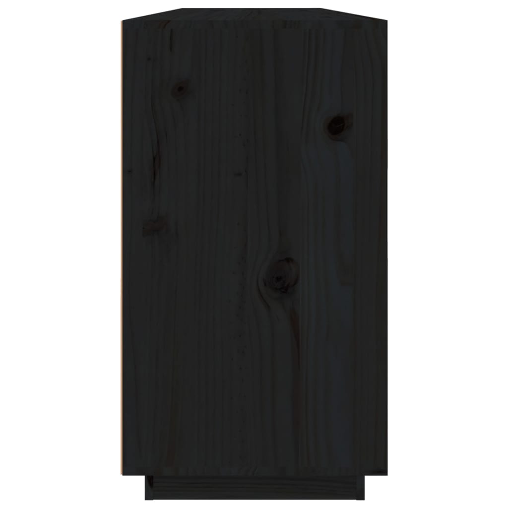 vidaXL Buffet noir 100x40x75 cm Bois de pin massif