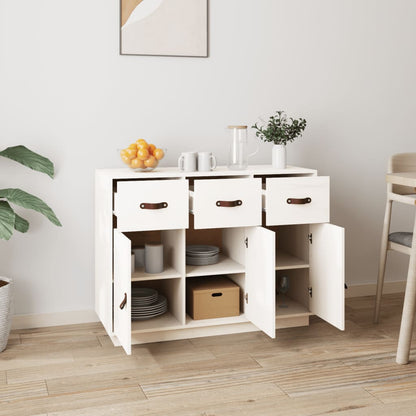 vidaXL Buffet blanc 100x40x75 cm Bois de pin massif
