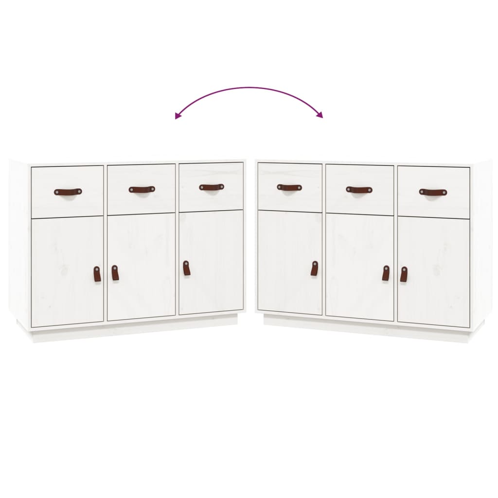 vidaXL Buffet blanc 100x40x75 cm Bois de pin massif