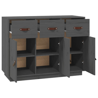vidaXL Buffet bas gris 100x40x75 cm Bois de pin massif
