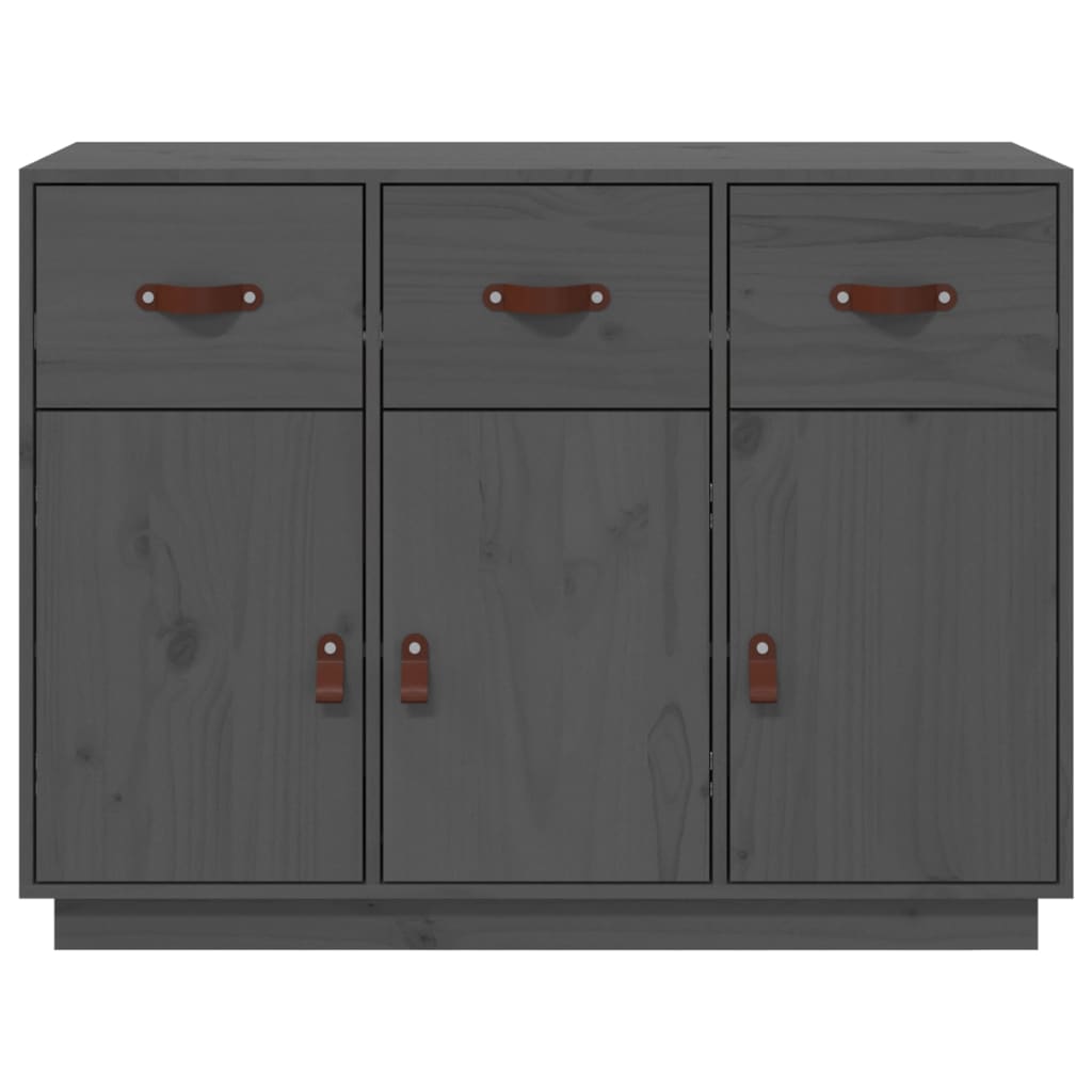 vidaXL Buffet bas gris 100x40x75 cm Bois de pin massif