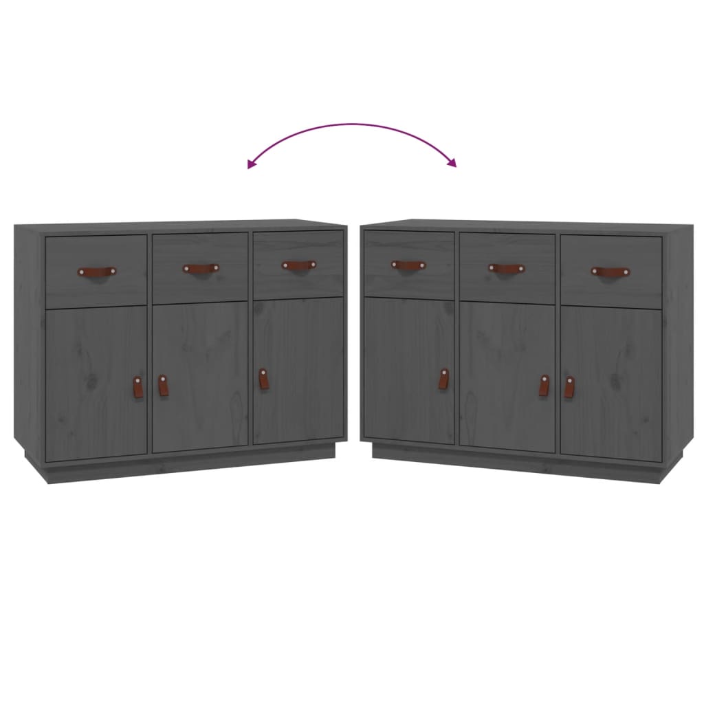 vidaXL Buffet bas gris 100x40x75 cm Bois de pin massif