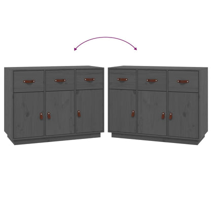 vidaXL Buffet bas gris 100x40x75 cm Bois de pin massif