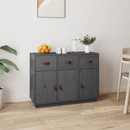 vidaXL Buffet bas gris 100x40x75 cm Bois de pin massif