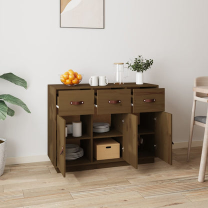 vidaXL Bahut marron miel 100x40x75 cm Bois de pin massif