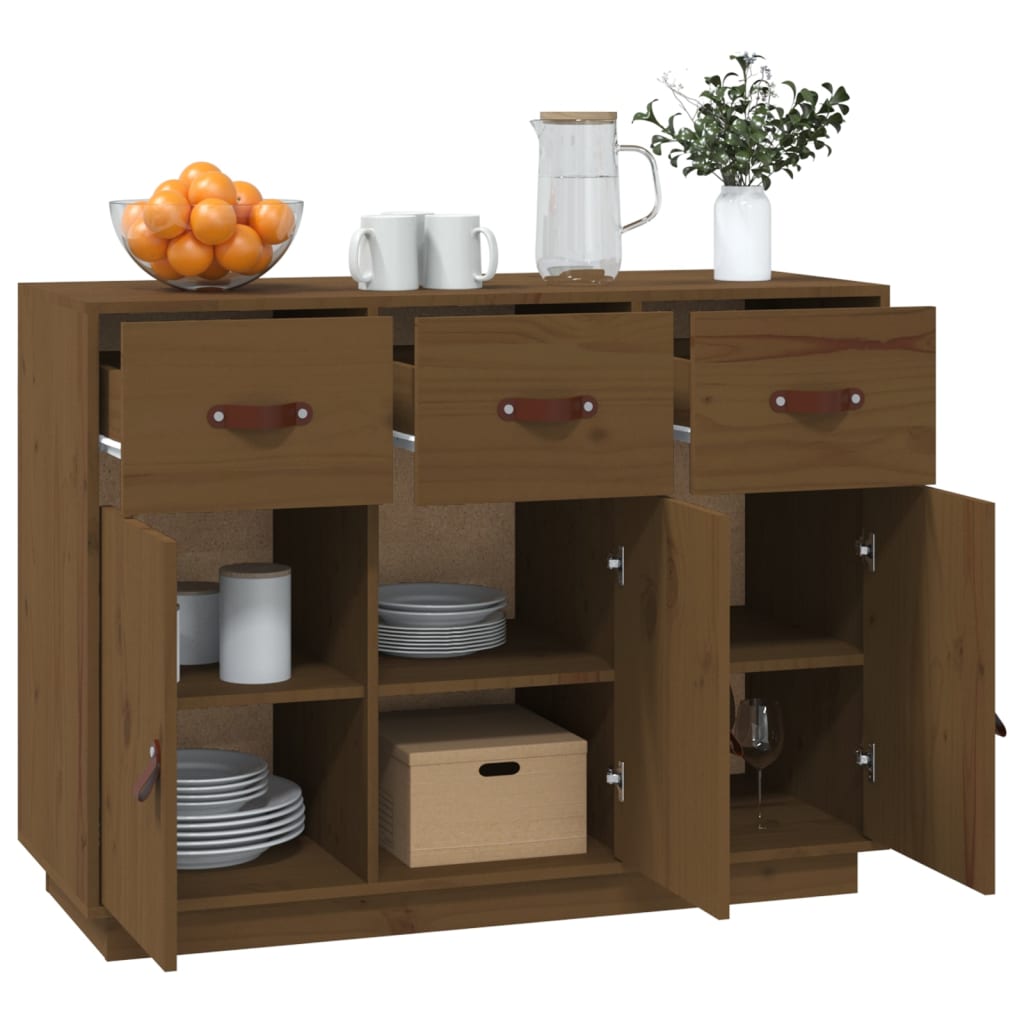 vidaXL Bahut marron miel 100x40x75 cm Bois de pin massif