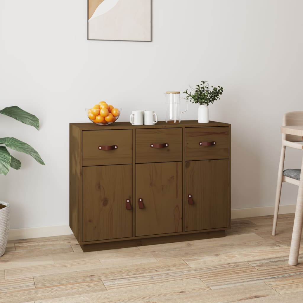 vidaXL Bahut marron miel 100x40x75 cm Bois de pin massif