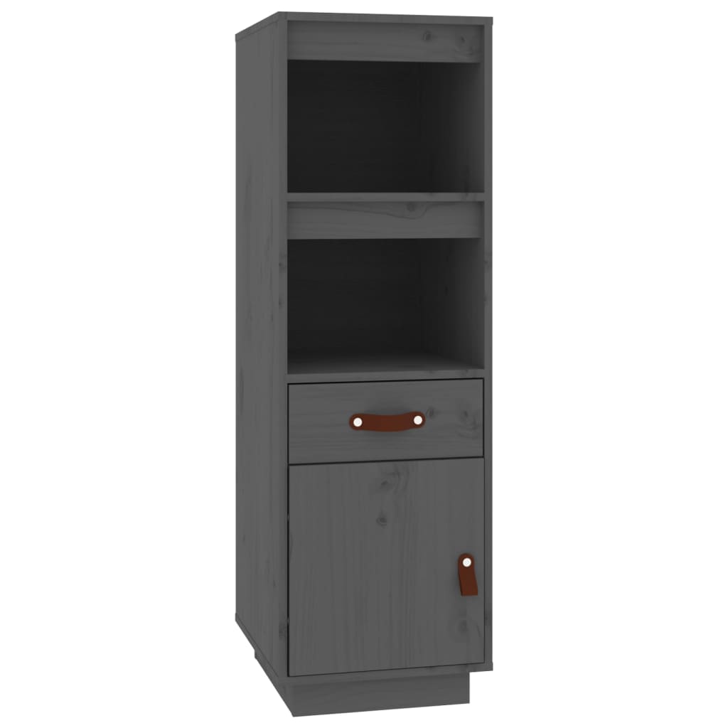 vidaXL Bahut haut gris 34x40x108,5 cm bois de pin massif