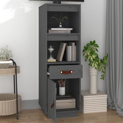 vidaXL Bahut haut gris 34x40x108,5 cm bois de pin massif