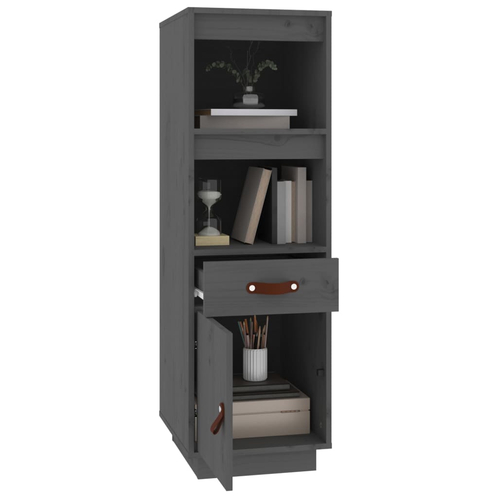 vidaXL Bahut haut gris 34x40x108,5 cm bois de pin massif