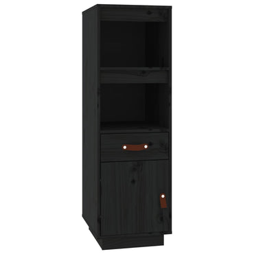 vidaXL Buffet haut noir 34x40x108,5 cm Bois de pin massif