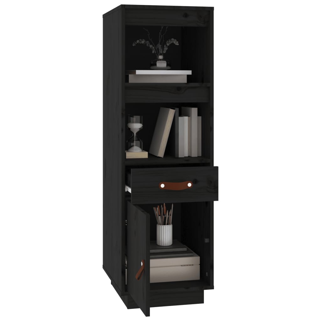 vidaXL Highboard Schwarz 34x40x108,5 cm Massivholz Kiefer