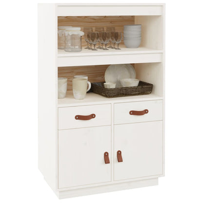 vidaXL Bahut haut blanc 67x40x108,5 cm bois de pin massif