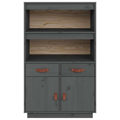 vidaXL Highboard Grau 67x40x108,5 cm Massivholz Kiefer